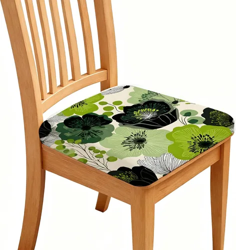 Vista 12 de Fundas de asiento para silla, impermeables, elásticas, estampadas, con lazos elásticos, extraíble, lavable, protector para sillas tapizadas de Negro