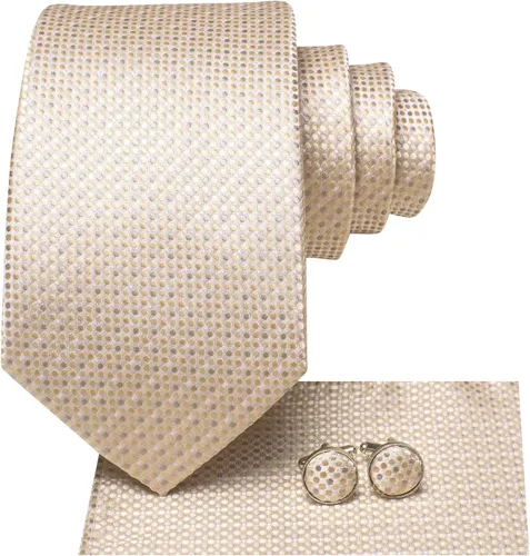 Vista 144 de Hi-Tie Corbata clásica de cachemira para hombre con pañuelo y gemelos a cuadros