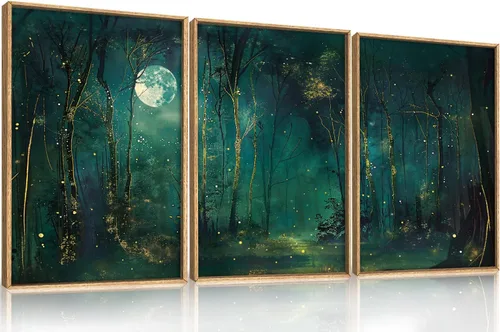 Vista 46 de Lienzo decorativo abstracto grande con marco naranja quemado, decoración de pared azul neutro y negro, arte moderno con pinceladas, impresión