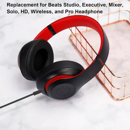 Vista 6 de Solo 3 cable de audio de repuesto con micrófono en línea y control de volumen compatible con Beats Headphone