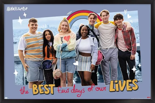 Vista 8 de Netflix Heartstopper: Season 2 - Póster de pared de Best Few Days, 22.4 pulgadas de largo x 14.7 pulgadas de ancho, versión enmarcada de madera