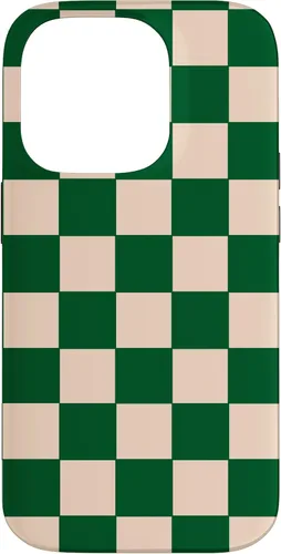 Vista 17 de Funda de tablero de ajedrez a cuadros blanco crema verde para iPhone 17