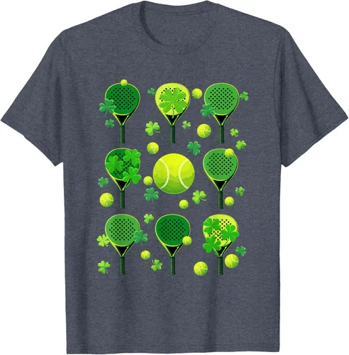 Vista 15 de St Patricks Day Padel Tennis Shamrock Paddle Irish Pride T-Shirt