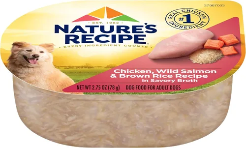 Vista 2 de Nature's Recipe Wet Dog Food, receta de pollo y salmón salvaje en caldo, taza de 2.75 onzas (paquete de 12)