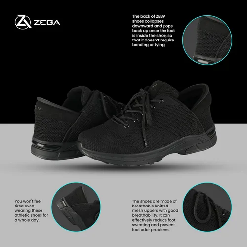Vista 5 de ZEBA - Zapatillas sin cordones para hombre, manos libres - Mejora tu comodidad y estilo con zapatos perfectos para caminar y zapatillas de moda