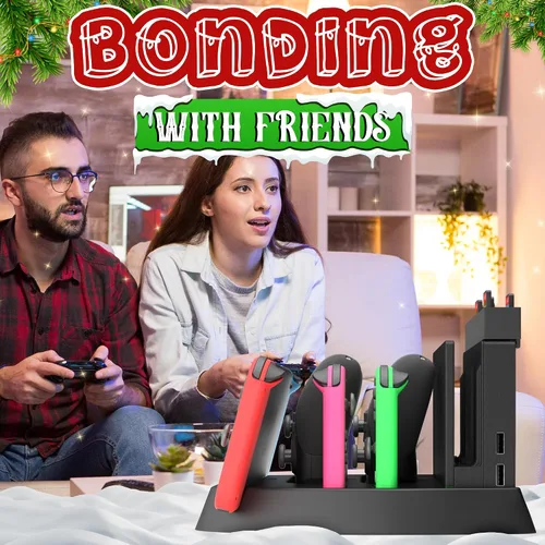 Vista 5 de Skywin 4 in 1 Accesorios Nintendo switch Accesorios Para Nintendo Switch - Switch Controller Charging Dock Station Compatible with Nintendo Switch