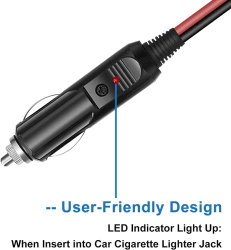 Vista 5 de Cable de extensión para encendedor de cigarrillos, 16 AWG, 12 pies, máx.150 W, 13 A, cable de extensión de automóvil de 12/24 voltios