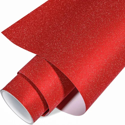 Vista 11 de VINYL FROG Vinilo adhesivo brillante de 12 x 60 pulgadas, vinilo permanente con purpurina negra para cortador de manualidades para decoración