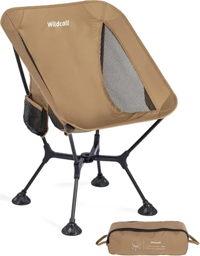 Vista 14 de WildCall Silla de camping plegable ligera con marco de configuración rápida, silla de playa compacta para mochileros con pies antideslizantes 2 Azul
