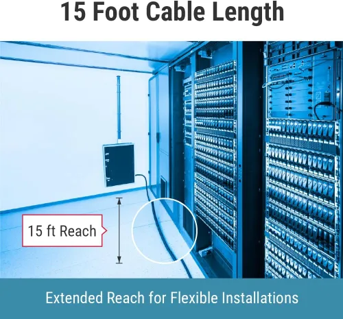 Vista 6 de CablesAndKits Cable de alimentación de CA resistente de 250 V NEMA L6-20P a C13, 14 AWG, cable negro de 15 pies con tecnología Twist-Lock, conexión