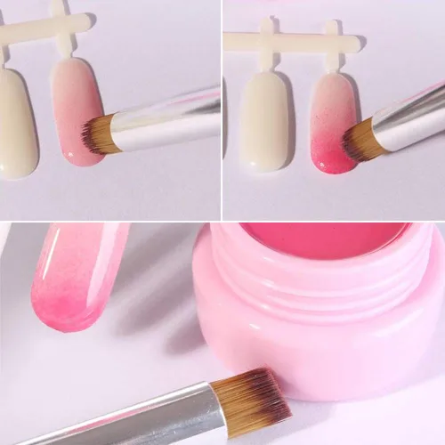 Vista 8 de 1 cepillo de uñas ombré, pinceles acrílicos para arte de uñas, diseño de mango de sirena, cepillo ombré, herramientas de diseño de pintura