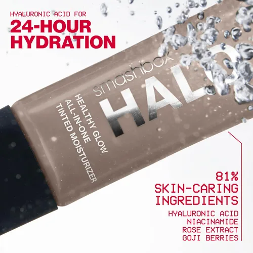 Vista 3 de Smashbox Halo Healthy Glow Tinted Moisturizer with SPF 25 24-Hour Hydrating Skin Tint with Buildable Coverage and Dewy Finish Hyaluronic Acid &