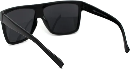 Vista 4 de SA106 Todas las gafas de sol rectangulares de gran tamaño con parte superior plana Limo negra, Negro