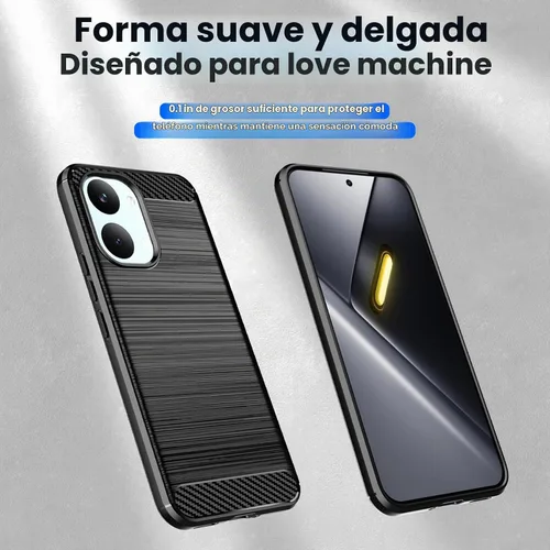 Vista 6 de Funda diseñada para Xiaomi Poco X8 Pro Max, TPU flexible [textura cepillada] [antideslizante] protección militar a prueba de golpes, funda delgada