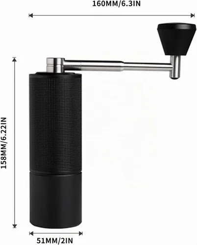 Vista 5 de TIMEMORE C3S Pro - Molinillo de café manual con rebaba cónica de acero inoxidable, cuerpo totalmente metálico, ajuste ajustable