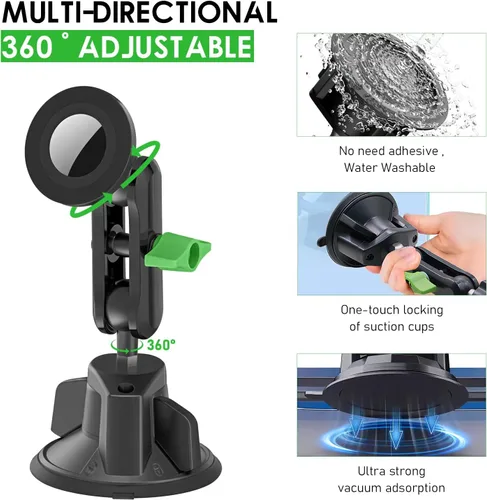 Vista 2 de psycat Chubby Grip - Soporte magnético para teléfono con ventosa para iPhone, Samsung, todos los teléfonos inteligentes, rotación de 360°, soporte