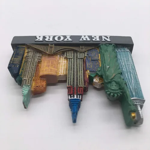 Vista 5 de Imán de nevera de Nueva York, Estados Unidos, resina 3D, hecho a mano, artesanía, turista, viaje, ciudad, recuerdo, colección, etiqueta, nevera