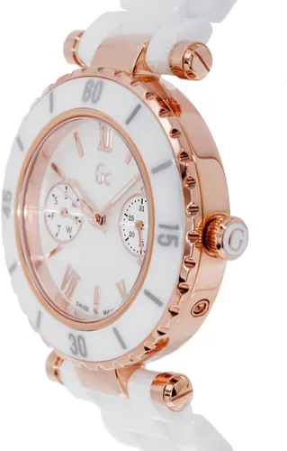 Vista 2 de Guess GC de la mujer Diver Chic Reloj de cerámica color blanco