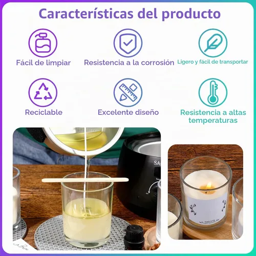 Vista 4 de 20 PCS Tarros para Velas, Tarros para Velas con Tapas, Kit para Hacer Velas, Tarros para Velas al Por Mayor para Velas Tarros de vela a granel