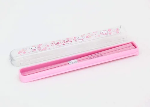 Vista 4 de OSK Hello Kitty Sakura HS-11 - Juego de palillos con tapa