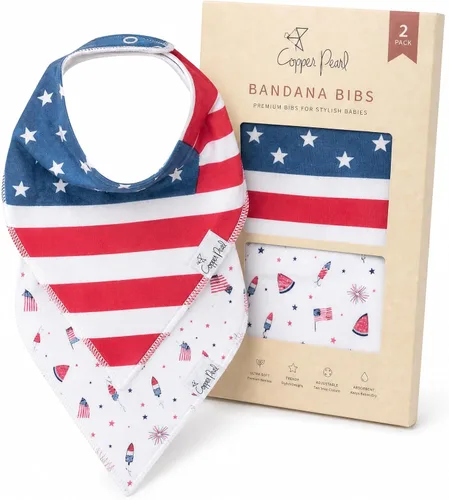 Vista 15 de Copper Pearl Baberos para bebé, paquete de 4, baberos estampados tipo bandana para bebé niña y niño, baberos de algodón suave para la dentición