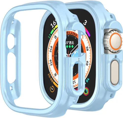Vista 19 de Funda rígida de policarbonato compatible con Apple Watch Ultra 3/2/1 de 1.732 pulgadas, resistente a impactos, a prueba de golpes, con borde