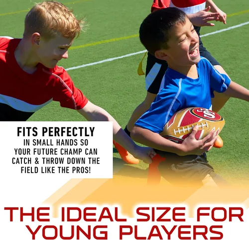 Vista 5 de Franklin Sports NFL Team Footballs - Rubber Youth Mini Balls for All Teams - Kids 8.5" Football + Air Pump Sets - Official NFL Licensed