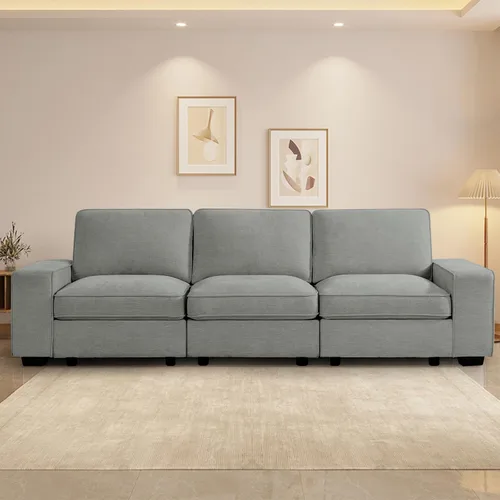Vista 30 de TEKAMON - Sofá modular de 73" con almacenamiento en el asiento, sofá biplaza moderno de tela de chenilla para sala de estar, oficina, apartamento