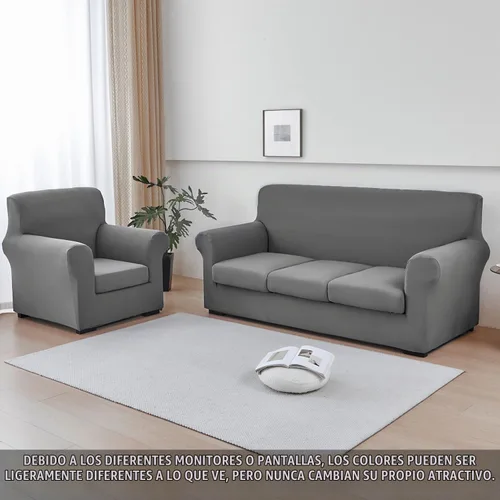 Vista 8 de JQinHome Funda elástica de 4 piezas para sofá, funda para sofá, funda para loveseat con 2 fundas de cojín separadas, protector de muebles lavable