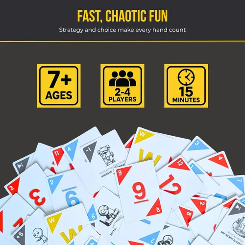 Vista 3 de Juego de cartas – Juego de cartas familiar de ritmo rápido estilo Rummy para niños, adolescentes y adultos A partir de 7 años 2 a 4 jugadores
