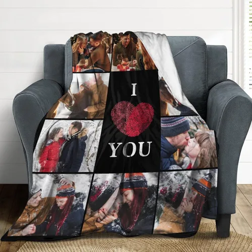 Vista 3 de Regalos personalizados de cumpleaños para el Día del Padre, para papá, abuelo, hombres, manta personalizada con fotos para mi papá, regalos de hija