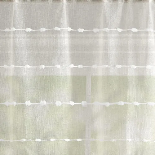 Vista 3 de Lush Decor Cenefa para Cortina de Ventana Transparente con Textura Estilo Granja, 52"A x 18"L, Beige
