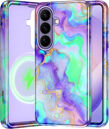 Vista 24 de Btscase para Samsung Galaxy S25, [Probado contra caídas de grado militar] Funda protectora de diseño de patrón de mármol, resistente, delgada