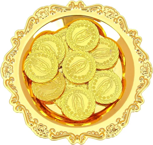 Vista 11 de TINGKU Juego de 13 Monedas de Unidad para Ceremonia de Boda Arras de Boda con Bandeja Placa Boda Arrhae Moneda Católica