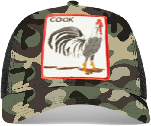 Vista 2 de Gorra de béisbol unisex de malla con parche cuadrado para mujer y hombre