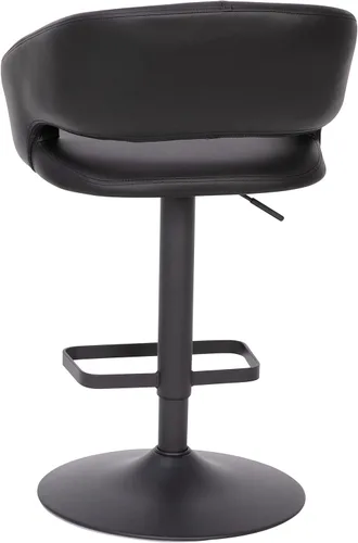 Vista 5 de Taylor & Logan Jenna Taburete giratorio ajustable 360 con base negra en vinilo negro