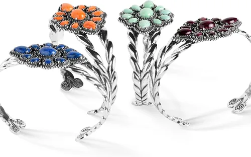 Vista 3 de American West Sterling - Pulsera de piedras preciosas a elegir, tallas S, M o L