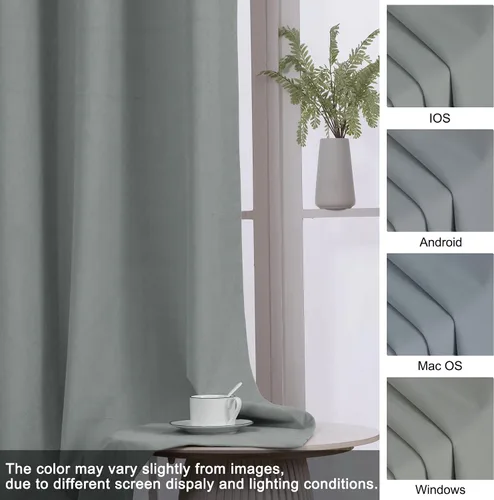 Vista 7 de Fcosie Cortinas plisadas de terciopelo 100% opacas para sala de estar, 72 pulgadas de ancho x 102 pulgadas de largo (2 paneles), cortinas con Flujo
