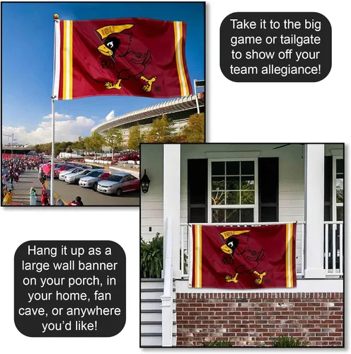 Vista 4 de Bandera retro retro de los Iowa State Cyclones de 3 x 5