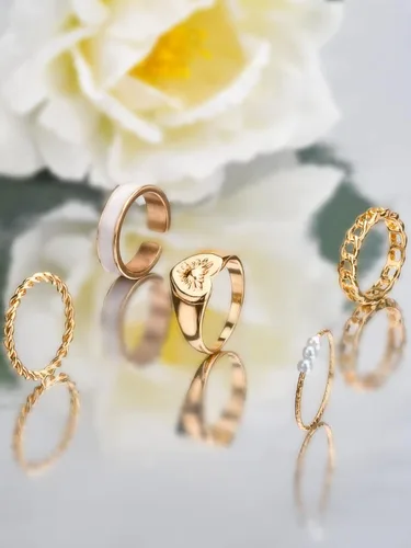 Vista 30 de Preppy Heishi - Juego de pulseras de surfista para niñas adolescentes, bonitos aretes estéticos, anillos estéticos preppy coloridos de oro blanco