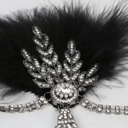 Vista 4 de Diadema de plumas de los años 20, accesorio para el cabello de gran Gatsby