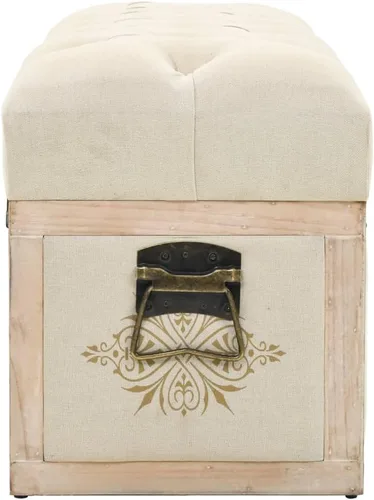 Vista 3 de Banco de almacenamiento de abeto de madera maciza crema para dormitorio, sala de estar, extremo de la cama, 43.3 x 11.8 x 15 pulgadas Estilo C