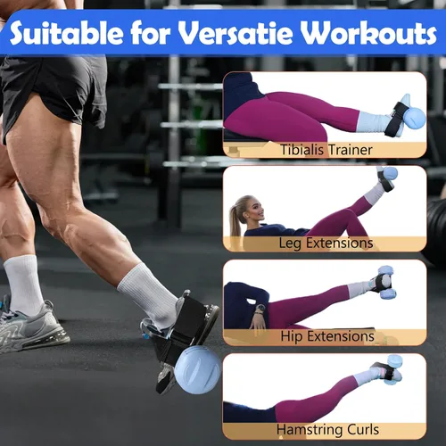 Vista 2 de Accesorio para el pie con mancuernas, correa ajustable para pesas de tobillo para entrenamientos de piernas, fortalece los flexores de cadera