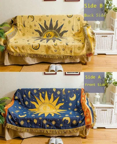 Vista 9 de Manta de 50 x 70 pulgadas de algodón con borlas decorativas
