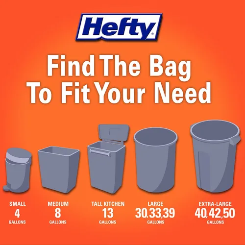 Vista 6 de Hefty Bolsas de basura de cocina altas, ultra fuertes, aroma de explosión de limpieza, 13 galones, 40
