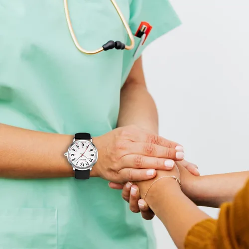 Vista 7 de Reloj de enfermera para estudiantes de medicina, médicos, mujeres y hombres con segunda mano y esfera fácil de leer las 24 horas, banda de silicona