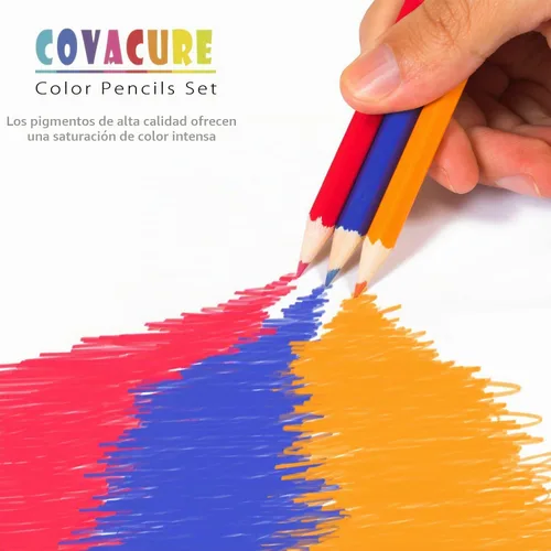 Vista 5 de covacure Lápices de Colores, Juego de Lápices de Color Premier con 36 Lápices de Colores, Sacapuntas y Bolsa de Lápices de Lona