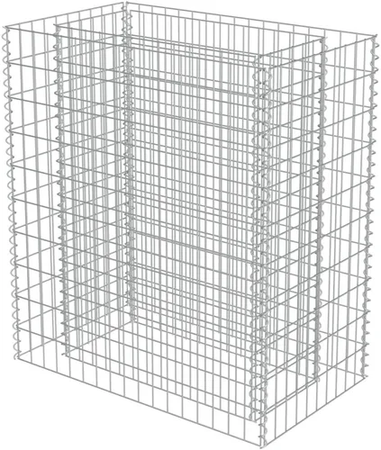 Vista 3 de Gabion cama elevada, cestas de gaviones, camas de jardín galvanizadas, gaviones, pared de gaviones, alta capacidad de carga, acero galvanizado 35.4