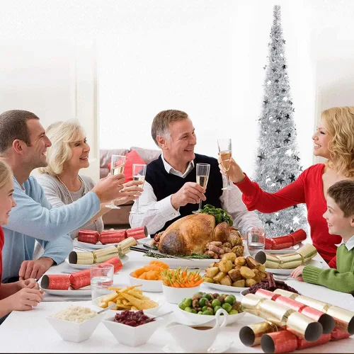 Vista 6 de 6FT Silver Pop up Christmas Tree, Collapsible Christmas Tree Árbol de Navidad de oropel de lentejuelas brillantes, árbol de Navidad artificial fácil