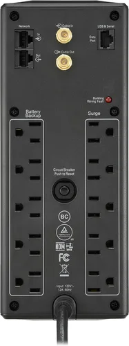 Vista 5 de APC UPS Batería de reserva y protector de sobretensiones con AVR, 1500 VA, APC Back-UPS Pro (BX1500M) y batería de reserva y protector